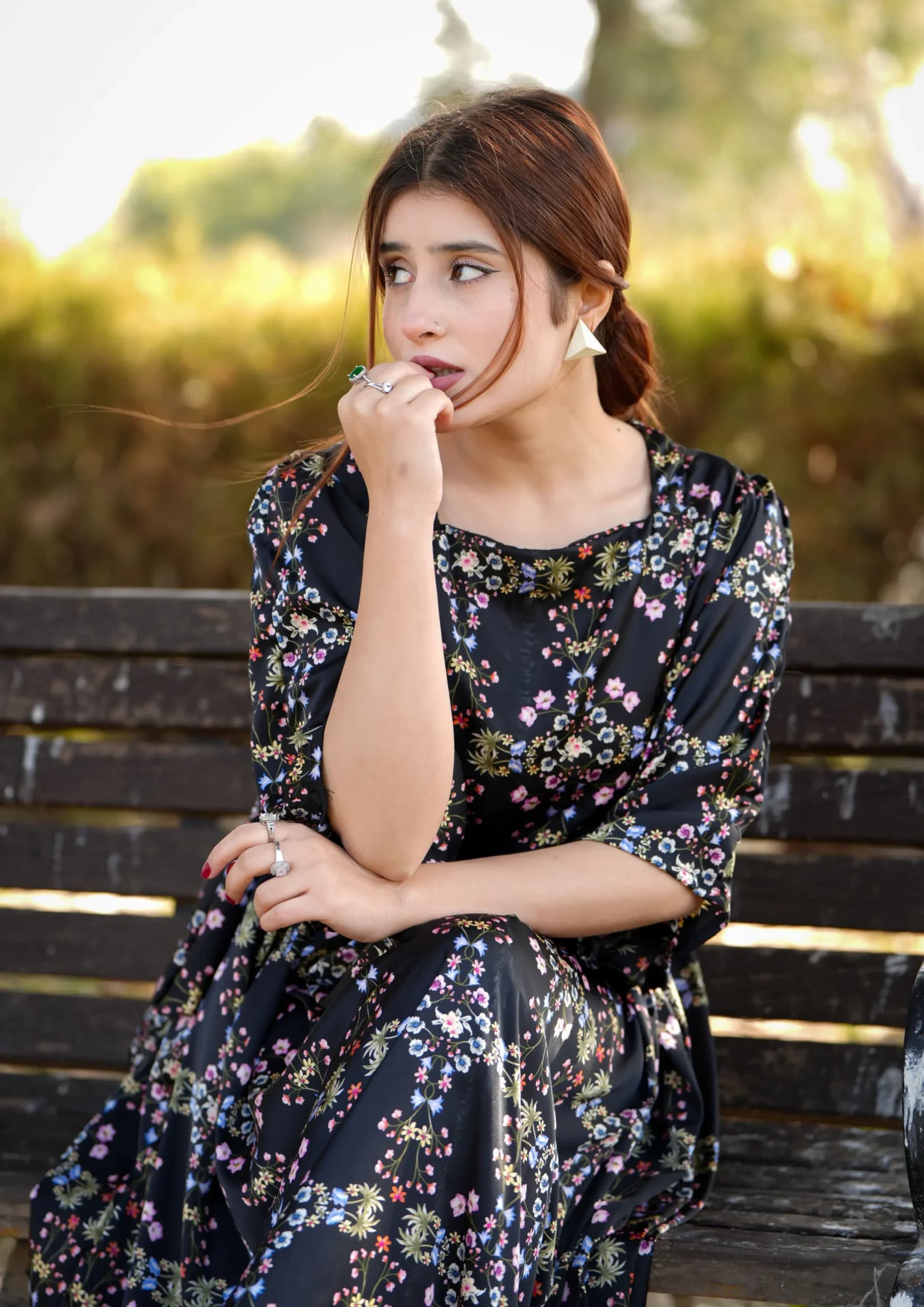 Aaraish Pret: Midnight Bloom Maxi