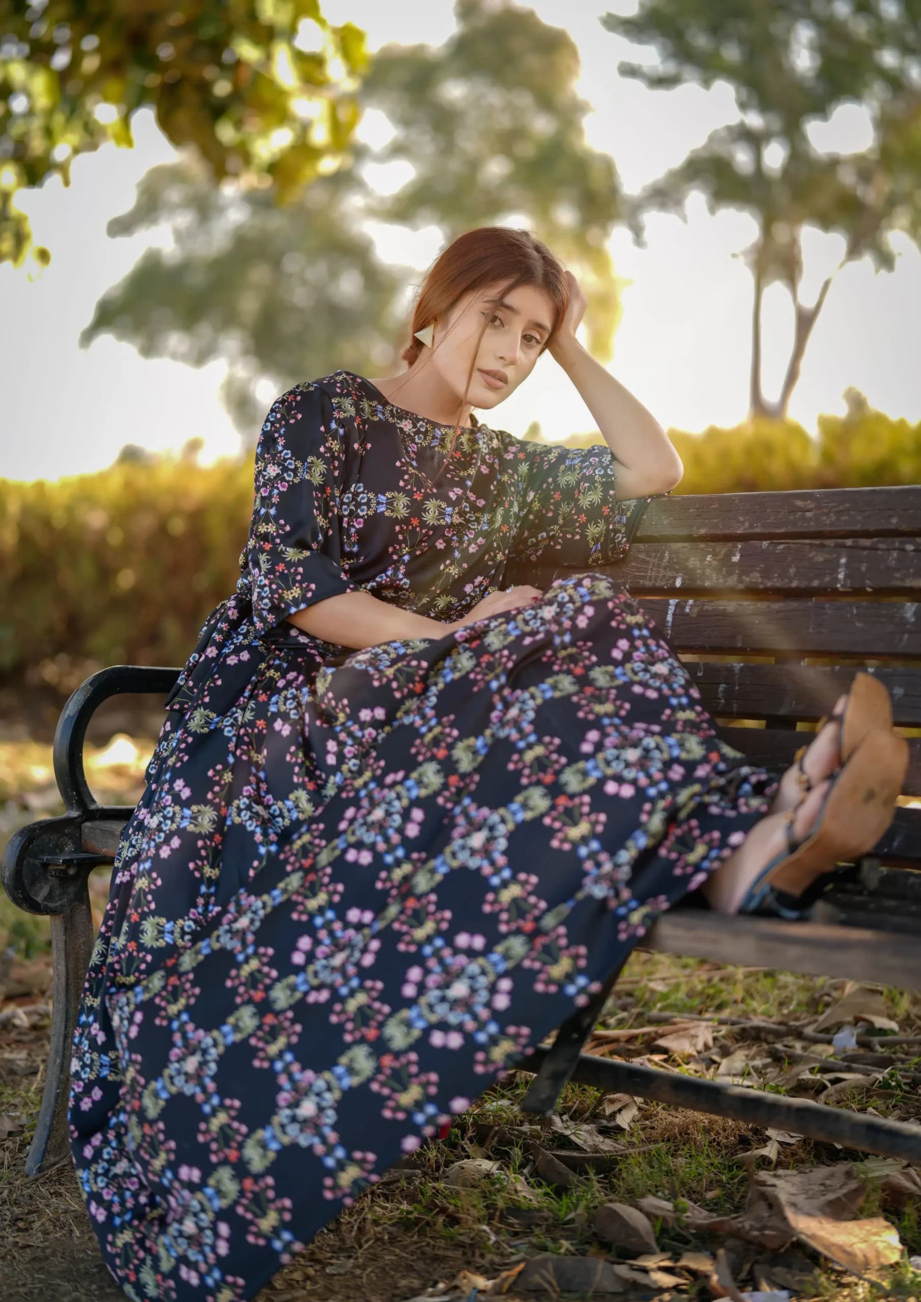 Aaraish Pret: Midnight Bloom Maxi