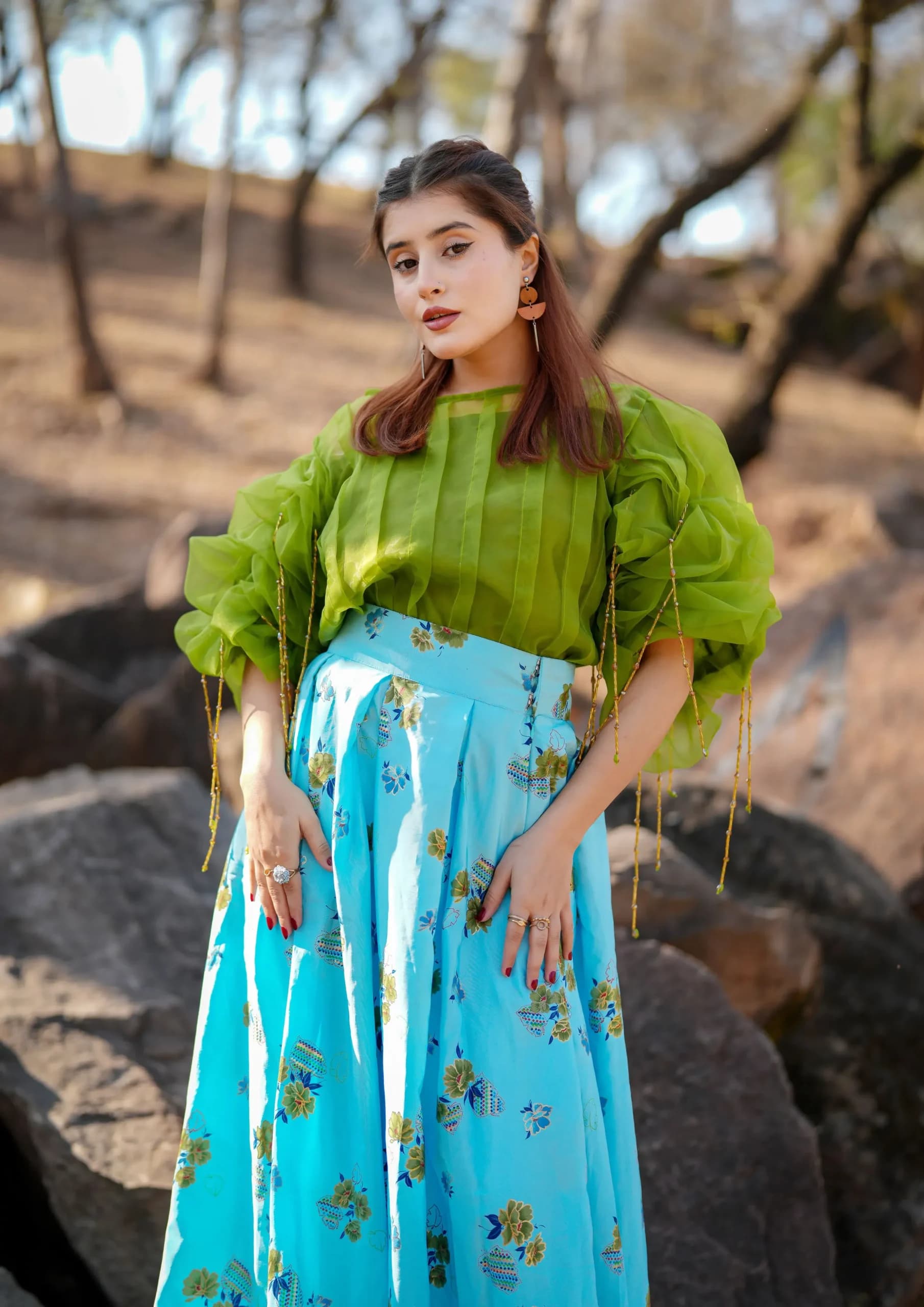 Aaraish Fusion: Lime & Sky Bloom Set