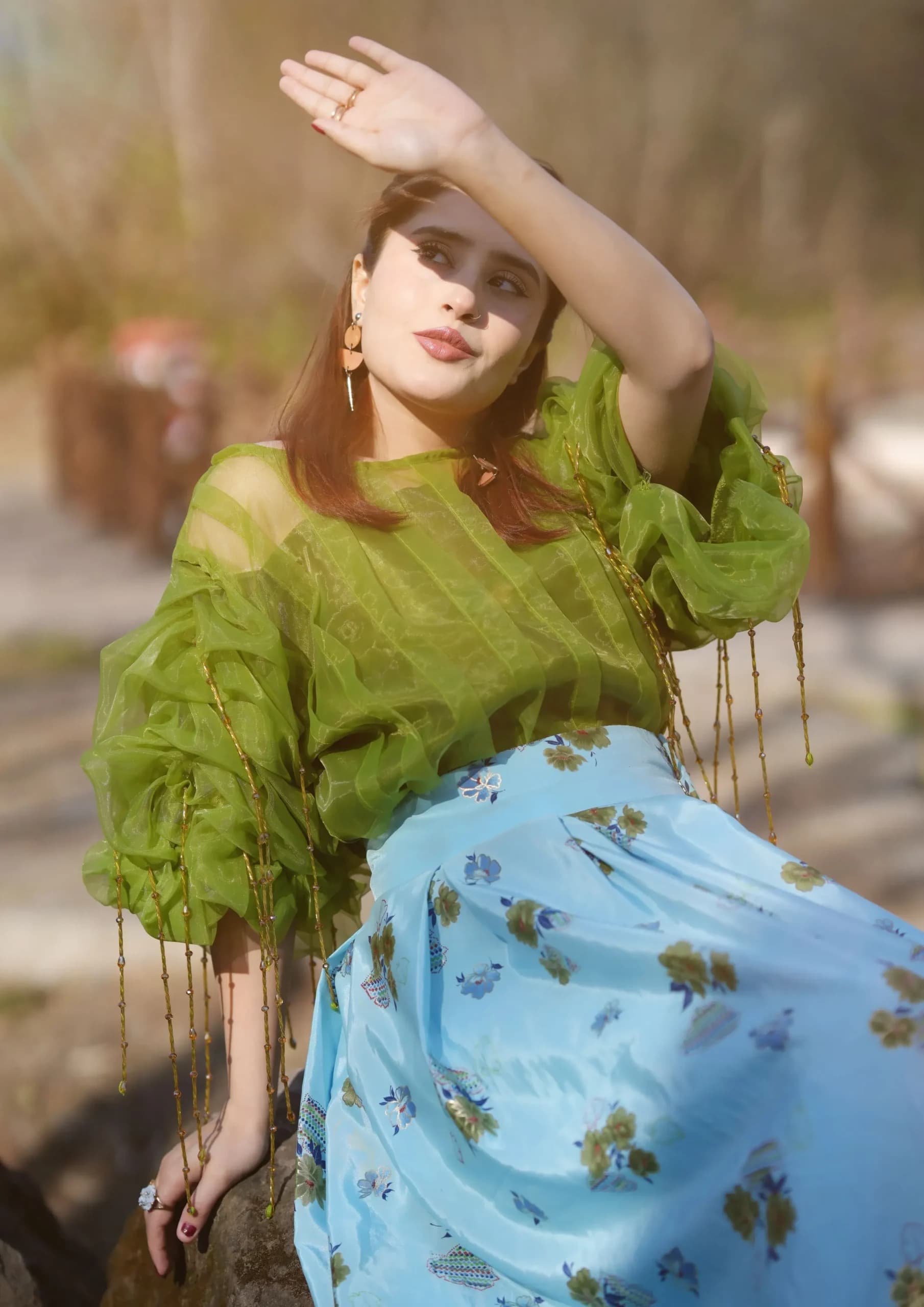 Aaraish Fusion: Lime & Sky Bloom Set