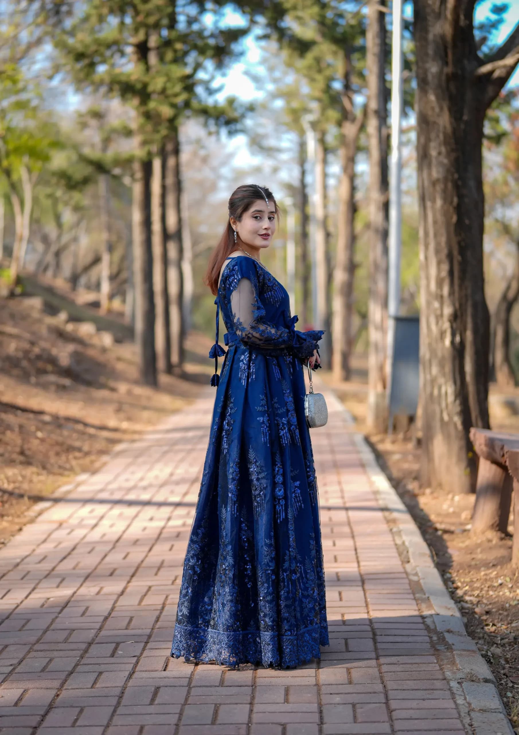 Aaraish Luxury: Royal Sapphire Gown - Image 4