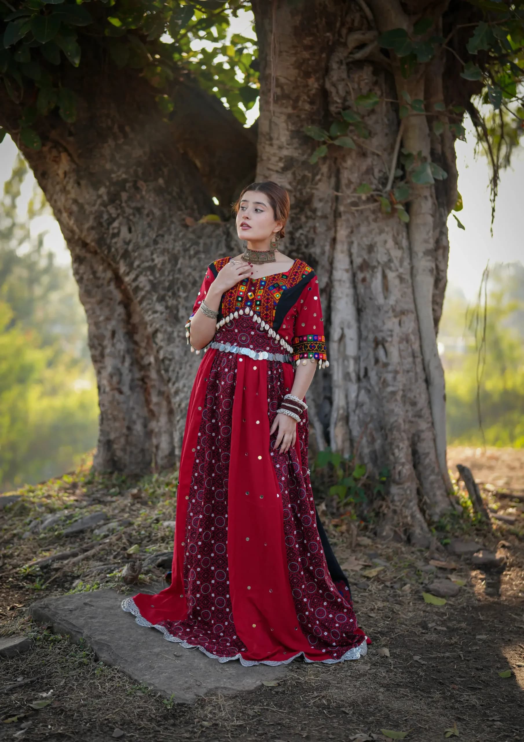 Aaraish Heritage: Laal Ajrak Sindhi Lehenga
