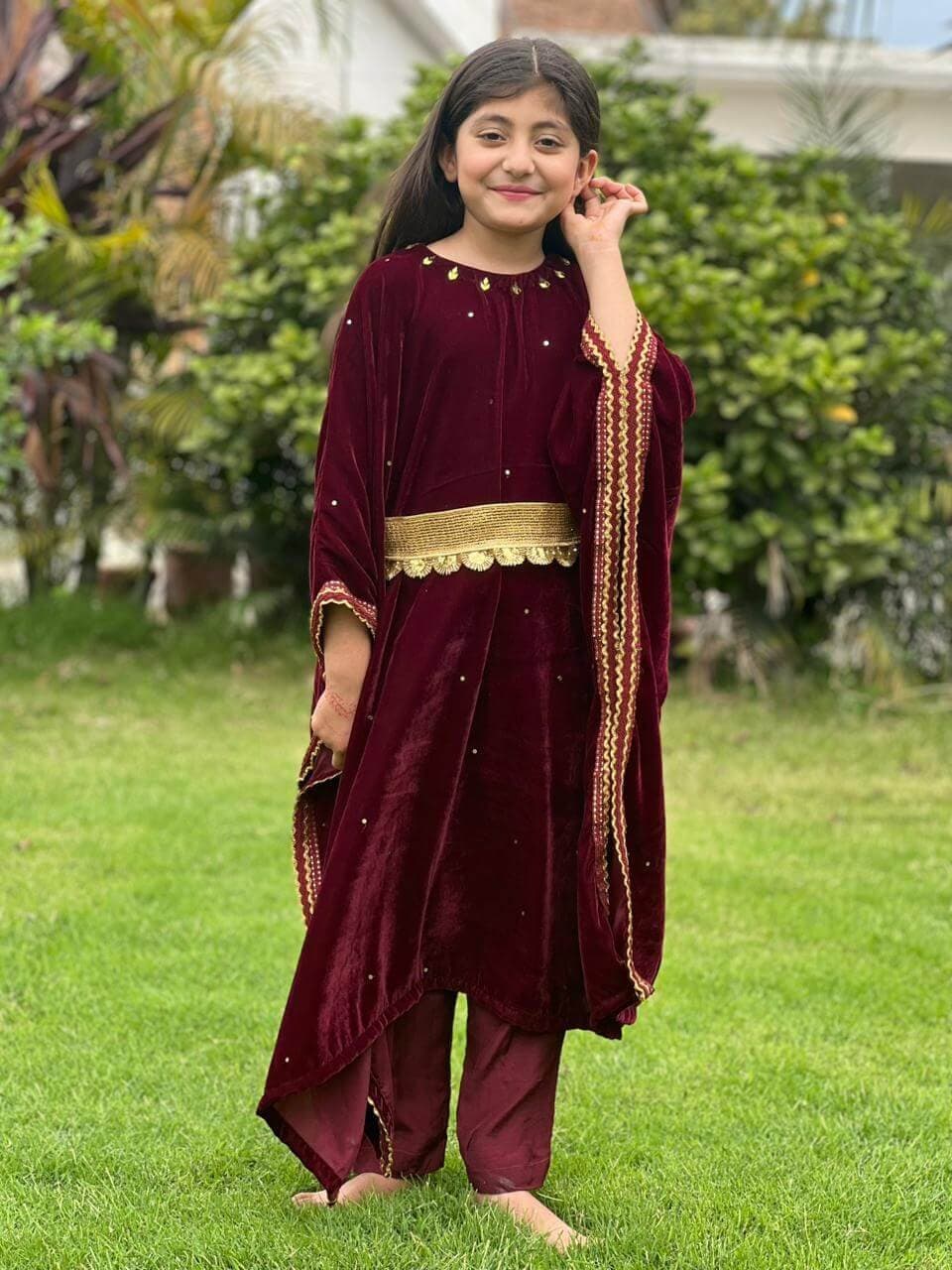 Aaraish Kids: Royal Velvet Kaftan