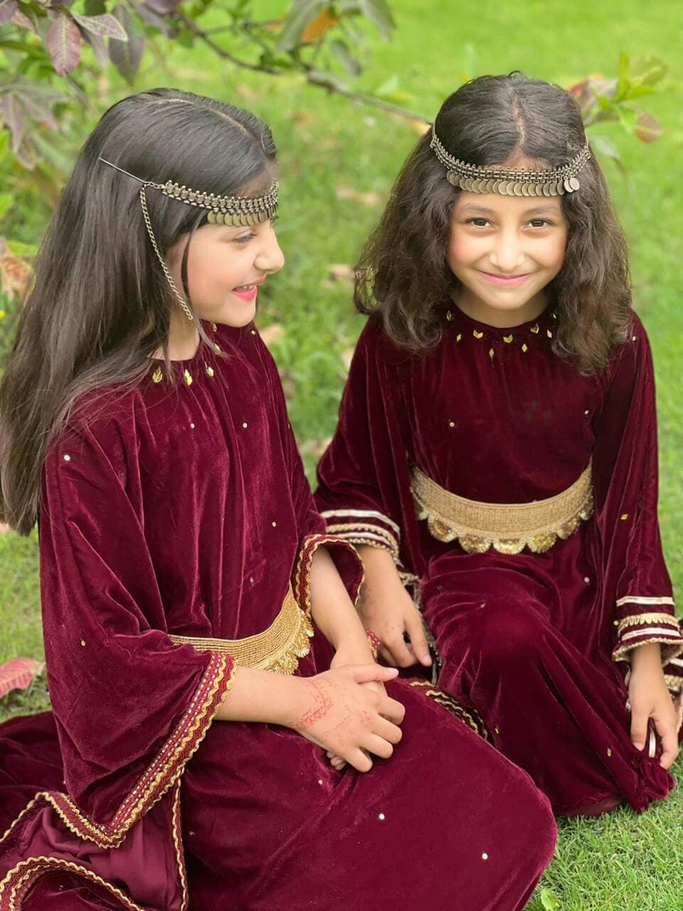 Aaraish Kids: Royal Velvet Kaftan - Image 3
